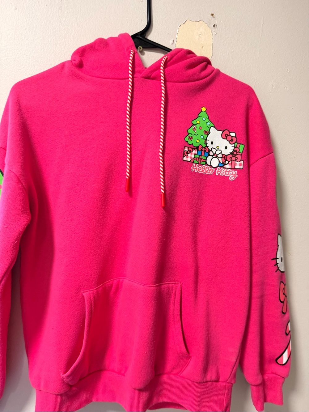 Hello Kitty Hot Pink Hoodie Sweatshirt with Festive Graphic